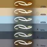 GLOBOSTAR® DEXTER 61051 Μοντέρνο Κρεμαστό Φωτιστικό Οροφής LED 72W 8064lm 300° AC 220-240V IP20 Ρυθμιζόμενο Λευκό CCT με Χειριστήριο από 2700K έως 6000K Dimmable - Lumileds SMD Chip - Χρυσό Βούρτσας - Μ56 x Π56 x Υ14cm - 3 Χρόνια Εγγύηση