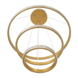 GLOBOSTAR® DIAMOND TRIO 61137 Μοντέρνο Κρεμαστό Φωτιστικό Οροφής LED 100W 12123lm 360° AC 220-240V IP20 Ρυθμιζόμενο Λευκό CCT με Χειριστήριο από 2700K έως 6000K Dimmable - Lumileds SMD Chip - Χρυσό Βούρτσας - Μ60 x Π60 x Υ60cm - 3 Χρόνια Εγγύηση