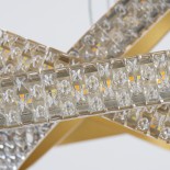 GLOBOSTAR® DIAMOND TRIO 61137 Μοντέρνο Κρεμαστό Φωτιστικό Οροφής LED 100W 12123lm 360° AC 220-240V IP20 Ρυθμιζόμενο Λευκό CCT με Χειριστήριο από 2700K έως 6000K Dimmable - Lumileds SMD Chip - Χρυσό Βούρτσας - Μ60 x Π60 x Υ60cm - 3 Χρόνια Εγγύηση