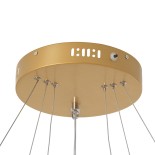 GLOBOSTAR® DIAMOND TRIO 61137 Μοντέρνο Κρεμαστό Φωτιστικό Οροφής LED 100W 12123lm 360° AC 220-240V IP20 Ρυθμιζόμενο Λευκό CCT με Χειριστήριο από 2700K έως 6000K Dimmable - Lumileds SMD Chip - Χρυσό Βούρτσας - Μ60 x Π60 x Υ60cm - 3 Χρόνια Εγγύηση