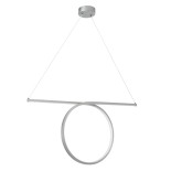 GloboStar® ROME 61296 Κρεμαστό Φωτιστικό Οροφής Linear Design LED CCT 24W 2640lm 200° AC 220-240V - Εναλλαγή Φωτισμού μέσω Διακόπτη On/Off All In One Ψυχρό 6000k+Φυσικό 4500k+Θερμό 2700k Μ65.5 x Π4 x Υ33cm - Ασημί Βούρτσας - 3 Years Warranty