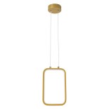 GLOBOSTAR® DEROBA 61301 Μοντέρνο Κρεμαστό Φωτιστικό Οροφής LED 12W 1320lm 360° AC 220-240V IP20 Ρυθμιζόμενο Λευκό CCT με On/Off 2700K/4500K/6000K - Lumileds SMD Chip - Χρυσό Βούρτσας - Μ16 x Π1.6 x Υ25.5cm - 3 Χρόνια Εγγύηση
