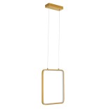 GloboStar® NEROBA 61305 Κρεμαστό Φωτιστικό Οροφής Linear Design LED CCT 18W 1980lm 360° AC 220-240V - Εναλλαγή Φωτισμού μέσω Διακόπτη On/Off All In One Ψυχρό 6000k+Φυσικό 4500k+Θερμό 2700k Μ29 x Π2 x Υ36cm - Χρυσό Βούρτσας - 3 Years Warranty