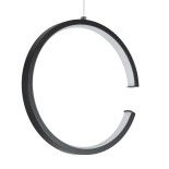 GLOBOSTAR® CEROBA 61306 Μοντέρνο Κρεμαστό Φωτιστικό Οροφής LED 12W 1320lm 300° AC 220-240V IP20 Ρυθμιζόμενο Λευκό CCT με On/Off 2700K/4500K/6000K - Lumileds SMD Chip - Μαύρο Ματ - Μ22 x Π2 x Υ22cm - 3 Χρόνια Εγγύηση