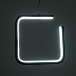 GLOBOSTAR® CEROBA 61308 Μοντέρνο Κρεμαστό Φωτιστικό Οροφής LED 12W 1320lm 360° AC 220-240V IP20 Ρυθμιζόμενο Λευκό CCT με On/Off 2700K/4500K/6000K - Lumileds SMD Chip - Μαύρο Ματ - Μ22 x Π2 x Υ22cm - 3 Χρόνια Εγγύηση