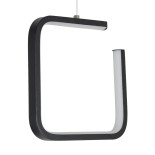 GLOBOSTAR® CEROBA 61308 Μοντέρνο Κρεμαστό Φωτιστικό Οροφής LED 12W 1320lm 360° AC 220-240V IP20 Ρυθμιζόμενο Λευκό CCT με On/Off 2700K/4500K/6000K - Lumileds SMD Chip - Μαύρο Ματ - Μ22 x Π2 x Υ22cm - 3 Χρόνια Εγγύηση