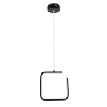 GLOBOSTAR® CEROBA 61308 Μοντέρνο Κρεμαστό Φωτιστικό Οροφής LED 12W 1320lm 360° AC 220-240V IP20 Ρυθμιζόμενο Λευκό CCT με On/Off 2700K/4500K/6000K - Lumileds SMD Chip - Μαύρο Ματ - Μ22 x Π2 x Υ22cm - 3 Χρόνια Εγγύηση