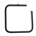 GLOBOSTAR® CEROBA 61308 Μοντέρνο Κρεμαστό Φωτιστικό Οροφής LED 12W 1320lm 360° AC 220-240V IP20 Ρυθμιζόμενο Λευκό CCT με On/Off 2700K/4500K/6000K - Lumileds SMD Chip - Μαύρο Ματ - Μ22 x Π2 x Υ22cm - 3 Χρόνια Εγγύηση