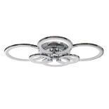 GLOBOSTAR® ROYAL-R 61324 Μοντέρνο Φωτιστικό Οροφής LED 135W 13500lm 360° AC 220-240V IP20 Ρυθμιζόμενο Λευκό CCT με Χειριστήριο από 2700K έως 6000K Dimmable - Lumileds SMD Chip - Ασημί Νίκελ - Μ80.5 x Π59 x Υ12cm - 3 Χρόνια Εγγύηση