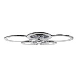 GLOBOSTAR® ROYAL-R 61324 Μοντέρνο Φωτιστικό Οροφής LED 135W 13500lm 360° AC 220-240V IP20 Ρυθμιζόμενο Λευκό CCT με Χειριστήριο από 2700K έως 6000K Dimmable - Lumileds SMD Chip - Ασημί Νίκελ - Μ80.5 x Π59 x Υ12cm - 3 Χρόνια Εγγύηση
