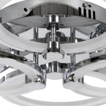 GLOBOSTAR® ROYAL-R 61324 Μοντέρνο Φωτιστικό Οροφής LED 135W 13500lm 360° AC 220-240V IP20 Ρυθμιζόμενο Λευκό CCT με Χειριστήριο από 2700K έως 6000K Dimmable - Lumileds SMD Chip - Ασημί Νίκελ - Μ80.5 x Π59 x Υ12cm - 3 Χρόνια Εγγύηση
