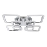 GloboStar® ROYAL-S 61326 Φωτιστικό Οροφής Design LED CCT 135W 16200lm 360° AC 220-240V - Εναλλαγή Φωτισμού μέσω Τηλεχειριστηρίου All In One Ψυχρό 6000k+Φυσικό 4500k+Θερμό 2700k Dimmable Μ58.5 x Π58.5 x Υ12cm - Ασημί Νίκελ - 3 Years Warranty