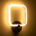 GloboStar® ELIZA 61343 Φωτιστικό Τοίχου - Απλίκα Design LED CCT 8W 960lm 360° AC 220-240V - Εναλλαγή Φωτισμού μέσω Διακόπτη On/Off All In One Ψυχρό 6000k+Φυσικό 4500k+Θερμό 2700k Μ22 x Π5 x Υ28.5cm - Μαύρο - 3 Years Warranty