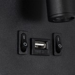 GLOBOSTAR® LADY-O 61363 Μοντέρνο Φωτιστικό Τοίχου - Απλίκα Ξενοδοχείου Reading Light με Φορτιστή USB 3A LED 10W 1000lm 36°/360° AC 220-240V IP20 Φυσικό Λευκό 4500K - Bridgelux COB Chip & TÜV SÜD Driver - Μαύρο Ματ - Μ10.5 x Π10 x Υ18.5cm - 3 Χρόνια Εγγύησ