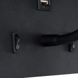 GLOBOSTAR® IBIS 61367 Μοντέρνο Φωτιστικό Τοίχου - Απλίκα Ξενοδοχείου Reading Light με Φορτιστή USB 3A LED 10W 1000lm 36°/360° AC 220-240V IP20 Φυσικό Λευκό 4500K - Bridgelux COB Chip & TÜV SÜD Driver - Μαύρο Ματ - Μ10 x Π6.1 x Υ18cm - 3 Χρόνια Εγγύηση