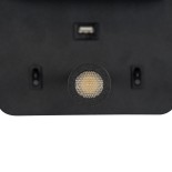 GLOBOSTAR® IBIS 61367 Μοντέρνο Φωτιστικό Τοίχου - Απλίκα Ξενοδοχείου Reading Light με Φορτιστή USB 3A LED 10W 1000lm 36°/360° AC 220-240V IP20 Φυσικό Λευκό 4500K - Bridgelux COB Chip & TÜV SÜD Driver - Μαύρο Ματ - Μ10 x Π6.1 x Υ18cm - 3 Χρόνια Εγγύηση