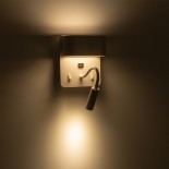 GLOBOSTAR® IBIS 61368 Μοντέρνο Φωτιστικό Τοίχου - Απλίκα Ξενοδοχείου Reading Light με Φορτιστή USB 3A LED 10W 1000lm 36°/360° AC 220-240V IP20 Φυσικό Λευκό 4500K - Bridgelux COB Chip & TÜV SÜD Driver - Λευκό Ματ - Μ10 x Π6.1 x Υ18cm - 3 Χρόνια Εγγύηση