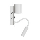 GLOBOSTAR® IBIS 61368 Μοντέρνο Φωτιστικό Τοίχου - Απλίκα Ξενοδοχείου Reading Light με Φορτιστή USB 3A LED 10W 1000lm 36°/360° AC 220-240V IP20 Φυσικό Λευκό 4500K - Bridgelux COB Chip & TÜV SÜD Driver - Λευκό Ματ - Μ10 x Π6.1 x Υ18cm - 3 Χρόνια Εγγύηση