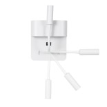 GLOBOSTAR® IBIS 61368 Μοντέρνο Φωτιστικό Τοίχου - Απλίκα Ξενοδοχείου Reading Light με Φορτιστή USB 3A LED 10W 1000lm 36°/360° AC 220-240V IP20 Φυσικό Λευκό 4500K - Bridgelux COB Chip & TÜV SÜD Driver - Λευκό Ματ - Μ10 x Π6.1 x Υ18cm - 3 Χρόνια Εγγύηση