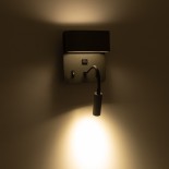 GLOBOSTAR® IBIS 61369 Μοντέρνο Φωτιστικό Τοίχου - Απλίκα Ξενοδοχείου Reading Light με Φορτιστή USB 3A LED 10W 1000lm 36°/360° AC 220-240V IP20 Φυσικό Λευκό 4500K - Bridgelux COB Chip & TÜV SÜD Driver - Γκρι Ανθρακί Ματ - Μ10 x Π6.1 x Υ18cm - 3 Χρόνια Εγγύ