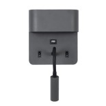 GLOBOSTAR® IBIS 61369 Μοντέρνο Φωτιστικό Τοίχου - Απλίκα Ξενοδοχείου Reading Light με Φορτιστή USB 3A LED 10W 1000lm 36°/360° AC 220-240V IP20 Φυσικό Λευκό 4500K - Bridgelux COB Chip & TÜV SÜD Driver - Γκρι Ανθρακί Ματ - Μ10 x Π6.1 x Υ18cm - 3 Χρόνια Εγγύ