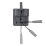 GLOBOSTAR® IBIS 61369 Μοντέρνο Φωτιστικό Τοίχου - Απλίκα Ξενοδοχείου Reading Light με Φορτιστή USB 3A LED 10W 1000lm 36°/360° AC 220-240V IP20 Φυσικό Λευκό 4500K - Bridgelux COB Chip & TÜV SÜD Driver - Γκρι Ανθρακί Ματ - Μ10 x Π6.1 x Υ18cm - 3 Χρόνια Εγγύ