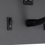 GLOBOSTAR® IBIS 61369 Μοντέρνο Φωτιστικό Τοίχου - Απλίκα Ξενοδοχείου Reading Light με Φορτιστή USB 3A LED 10W 1000lm 36°/360° AC 220-240V IP20 Φυσικό Λευκό 4500K - Bridgelux COB Chip & TÜV SÜD Driver - Γκρι Ανθρακί Ματ - Μ10 x Π6.1 x Υ18cm - 3 Χρόνια Εγγύ