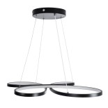 GloboStar® BUTTERFLY 61391 Κρεμαστό Φωτιστικό Οροφής Design LED CCT 75W 8400lm 300° AC 220-240V - Εναλλαγή Φωτισμού μέσω Τηλεχειριστηρίου All In One Ψυχρό 6000k+Φυσικό 4500k+Θερμό 2700k Dimmable Μ71 x Π52 x Υ4cm - Μαύρο - 3 Years Warranty