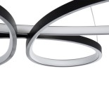 GloboStar® BUTTERFLY 61391 Κρεμαστό Φωτιστικό Οροφής Design LED CCT 75W 8400lm 300° AC 220-240V - Εναλλαγή Φωτισμού μέσω Τηλεχειριστηρίου All In One Ψυχρό 6000k+Φυσικό 4500k+Θερμό 2700k Dimmable Μ71 x Π52 x Υ4cm - Μαύρο - 3 Years Warranty