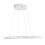 GloboStar® BUTTERFLY 61392 Κρεμαστό Φωτιστικό Οροφής Design LED CCT 75W 8400lm 300° AC 220-240V - Εναλλαγή Φωτισμού μέσω Τηλεχειριστηρίου All In One Ψυχρό 6000k+Φυσικό 4500k+Θερμό 2700k Dimmable Μ71 x Π52 x Υ4cm - Λευκό - 3 Years Warranty