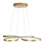 GloboStar® BUTTERFLY 61393 Κρεμαστό Φωτιστικό Οροφής Design LED CCT 75W 8400lm 300° AC 220-240V - Εναλλαγή Φωτισμού μέσω Τηλεχειριστηρίου All In One Ψυχρό 6000k+Φυσικό 4500k+Θερμό 2700k Dimmable Μ71 x Π52 x Υ4cm - Χρυσό Βούρτσας - 3 Years Warranty