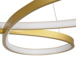 GloboStar® BUTTERFLY 61393 Κρεμαστό Φωτιστικό Οροφής Design LED CCT 75W 8400lm 300° AC 220-240V - Εναλλαγή Φωτισμού μέσω Τηλεχειριστηρίου All In One Ψυχρό 6000k+Φυσικό 4500k+Θερμό 2700k Dimmable Μ71 x Π52 x Υ4cm - Χρυσό Βούρτσας - 3 Years Warranty