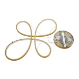 GloboStar® BUTTERFLY 61393 Κρεμαστό Φωτιστικό Οροφής Design LED CCT 75W 8400lm 300° AC 220-240V - Εναλλαγή Φωτισμού μέσω Τηλεχειριστηρίου All In One Ψυχρό 6000k+Φυσικό 4500k+Θερμό 2700k Dimmable Μ71 x Π52 x Υ4cm - Χρυσό Βούρτσας - 3 Years Warranty