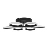 GLOBOSTAR® MARGARET 61400 Μοντέρνο Φωτιστικό Οροφής LED 54W 5400lm 360° AC 220-240V IP20 Ρυθμιζόμενο Λευκό CCT με Χειριστήριο από 2700K έως 6000K Dimmable - Lumileds SMD Chip - Μαύρο Ματ - Μ57 x Π57 x Υ12cm - 3 Χρόνια Εγγύηση