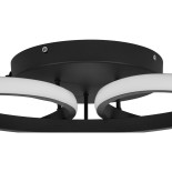 GLOBOSTAR® MARGARET 61400 Μοντέρνο Φωτιστικό Οροφής LED 54W 5400lm 360° AC 220-240V IP20 Ρυθμιζόμενο Λευκό CCT με Χειριστήριο από 2700K έως 6000K Dimmable - Lumileds SMD Chip - Μαύρο Ματ - Μ57 x Π57 x Υ12cm - 3 Χρόνια Εγγύηση