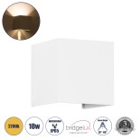 GloboStar® AXIS-S 60560 Φωτιστικό Τοίχου - Απλίκα Αρχιτεκτονικού Φωτισμού Εξωτερικού Χώρου Up & Down LED 10W 1150lm με Ρυθμιζόμενες Μοίρες από 10 έως 60° AC 220-240V Αδιάβροχο IP65 Μ10 x Π10 x Υ10cm - Θερμό Λευκό 2700K - Λευκό - Bridgelux Chip - 3 Years W