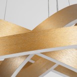 kelvo® VENOM 61190-DECO Μοντέρνο Κρεμαστό Φωτιστικό Οροφής LED 120W 14158lm 120° AC 220-240V IP20 Ρυθμιζόμενο Λευκό CCT με Χειριστήριο από 2700K έως 6000K Dimmable - Lumileds SMD Chip - Χρυσό Βούρτσας - Μ80 x Π80 x Υ60cm - 3 Χρόνια Εγγύηση