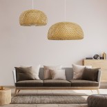GLOBOSTAR® SAN TROPEZ 01626 Boho Κρεμαστό Φωτιστικό Οροφής με Ντουί 1 x E27 AC 220-240V IP20 - Μπεζ - Μ38 x Π38 x Υ22cm