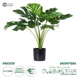 GloboStar® Artificial Garden MONSTERA 20000 Τεχνητό Διακοσμητικό Φυτό Μονστέρα Υ50cm