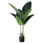GloboStar® Artificial Garden STRELITZIA 20025 Τεχνητό Διακοσμητικό Φυτό  Στρελίτσια - Πουλί του Παραδείσου Υ120cm