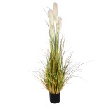 GloboStar® Artificial Garden PAMPAS GRASS 20108 Τεχνητό Διακοσμητικό Φυτό Γρασίδι της Πάμπας Υ150cm 