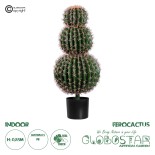 GloboStar® Artificial Garden FEROCACTUS 20137 Τεχνητό Διακοσμητικό Φυτό Φερόκακτος Υ85cm 