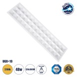 GloboStar® ZEUS 60973 Χωνευτό LED Panel 120x30cm 48W 6960lm 120° CRI≥86Ra UGR<19 Anti-Glare Shield Diffuser AC 220-240V IP44 Μ60 x Π60 x Υ3.3cm - Θερμό Λευκό 2700K - Bridgelux High Lumen Chips - TÜV Certified Driver - 5 Years Warranty