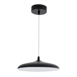 GloboStar® BARON 61251 Κρεμαστή Πλαφονιέρα Οροφής LED CCT 12W 1440lm 120° AC 220-240V - Εναλλαγή Φωτισμού μέσω Διακόπτη On/Off All In One Ψυχρό 6000k+Φυσικό 4500k+Θερμό 2700k Φ25 x Υ8cm - Μαύρο - 3 Years Warranty