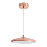 GloboStar® BARON 61253 Κρεμαστή Πλαφονιέρα Οροφής LED CCT 12W 1440lm 120° AC 220-240V - Εναλλαγή Φωτισμού μέσω Διακόπτη On/Off All In One Ψυχρό 6000k+Φυσικό 4500k+Θερμό 2700k Φ25 x Υ8cm - Ροζ Χρυσό - 3 Years Warranty