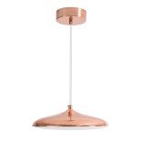 GloboStar® BARON 61253 Κρεμαστή Πλαφονιέρα Οροφής LED CCT 12W 1440lm 120° AC 220-240V - Εναλλαγή Φωτισμού μέσω Διακόπτη On/Off All In One Ψυχρό 6000k+Φυσικό 4500k+Θερμό 2700k Φ25 x Υ8cm - Ροζ Χρυσό - 3 Years Warranty