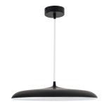 GloboStar® BARON 61254 Κρεμαστή Πλαφονιέρα Οροφής LED CCT 24W 2880lm 120° AC 220-240V - Εναλλαγή Φωτισμού μέσω Διακόπτη On/Off All In One Ψυχρό 6000k+Φυσικό 4500k+Θερμό 2700k Φ40 x Υ10cm - Μαύρο - 3 Years Warranty