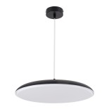 GloboStar® BARON 61254 Κρεμαστή Πλαφονιέρα Οροφής LED CCT 24W 2880lm 120° AC 220-240V - Εναλλαγή Φωτισμού μέσω Διακόπτη On/Off All In One Ψυχρό 6000k+Φυσικό 4500k+Θερμό 2700k Φ40 x Υ10cm - Μαύρο - 3 Years Warranty