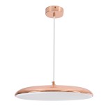GloboStar® BARON 61256 Κρεμαστή Πλαφονιέρα Οροφής LED CCT 24W 2880lm 120° AC 220-240V - Εναλλαγή Φωτισμού μέσω Διακόπτη On/Off All In One Ψυχρό 6000k+Φυσικό 4500k+Θερμό 2700k Φ40 x Υ10cm - Ροζ Χρυσό - 3 Years Warranty