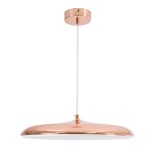 GloboStar® BARON 61256 Κρεμαστή Πλαφονιέρα Οροφής LED CCT 24W 2880lm 120° AC 220-240V - Εναλλαγή Φωτισμού μέσω Διακόπτη On/Off All In One Ψυχρό 6000k+Φυσικό 4500k+Θερμό 2700k Φ40 x Υ10cm - Ροζ Χρυσό - 3 Years Warranty